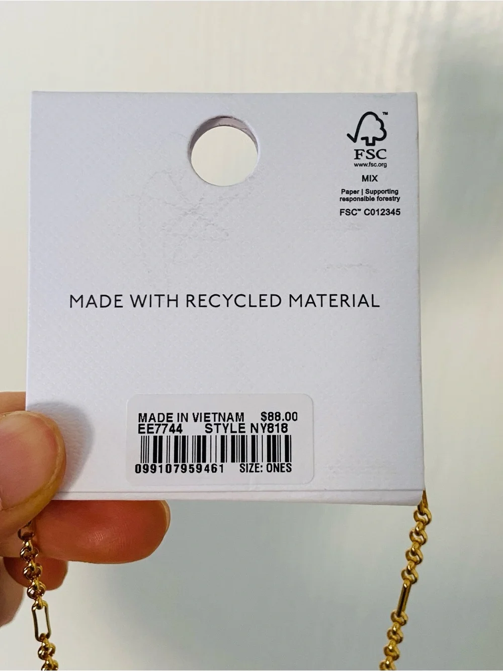 $88 NWT Madewell Semiprecious Tiger's Eye Lapis Stone Gold Chain Charm Necklace - Picture 12 of 12